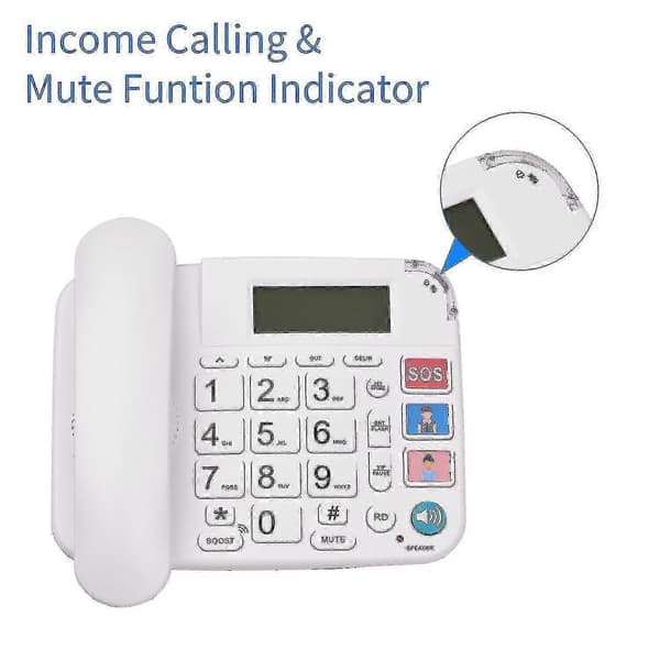 Fasttelefon med store knapper
