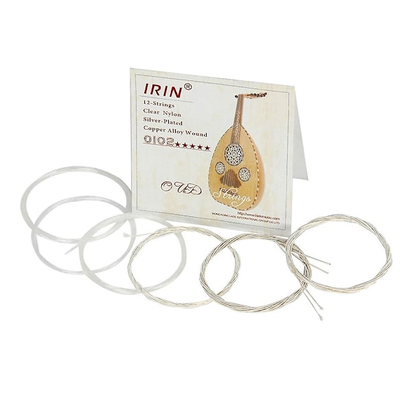 Oud Strengesæt (G-D-A-E-B-F) Klar Nylon Sølvbelagt Kobberlegering Viklet 12-Strenge