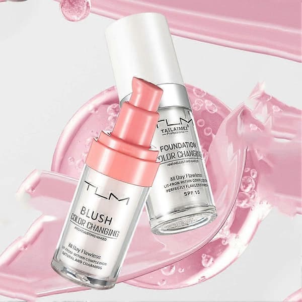 Grænseoverskridende TLM farveskiftende blush foundation 2pcs