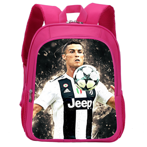 13" Ronaldo dubbellagers ryggsäck skolväska för barn Pink