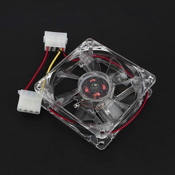 4-pin DC 12V 80mm Blå LED Lys CPU PC Datamaskin Kjølevifte