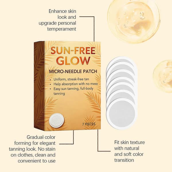 7/14/21 st. Sun-Free Glow Patch Self-Tanning Patch Microneedle Patch for Natural Bronze Glow Without Sun Exposure 14 st