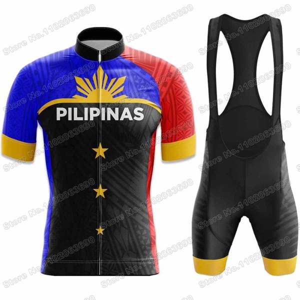 2023 Filippiinit Pyöräilyneulesetti Kesä Pilipinas Pyöräilyvaatteet Set Maantiepyöräpaita Puku Pyörälappu shortsit MTB Urheiluvaatteet 1 L