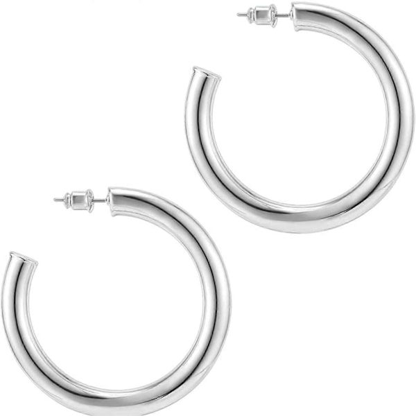 14K Gullbelagte Lettvekts Chunky Creoler | Gulløredobber for Kvinner