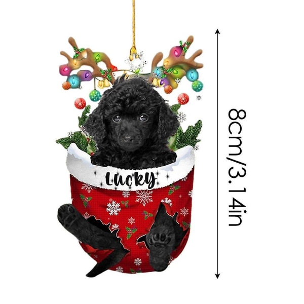 Akita Julprydnad Hund Julgran Prydnad Rolig Lovers Present Akita Hund Trädhängande Dekor Husdjurspresent till fönstersemester style 1