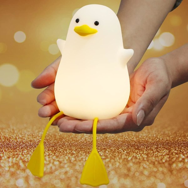Cute Duck Night Light, Sød Silikone Duck Lampe Til Børn Gaver, Natlamper Børne Soveværelse, Touch Control Dæmpbar Sengelampe Børnelampe Genopladelig