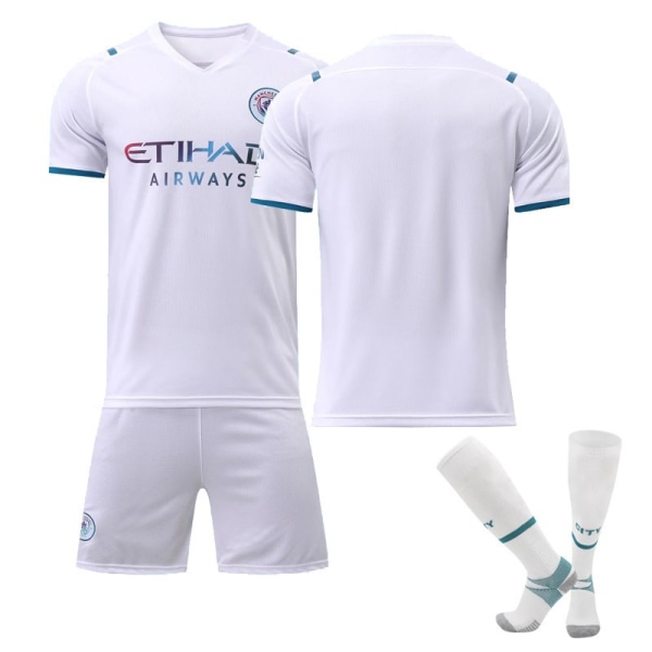 21-22 Manchester City hvid udebane fodboldtrøje nr. 17 De Bruyne trøje børns voksendragt træningsdragt no number XL