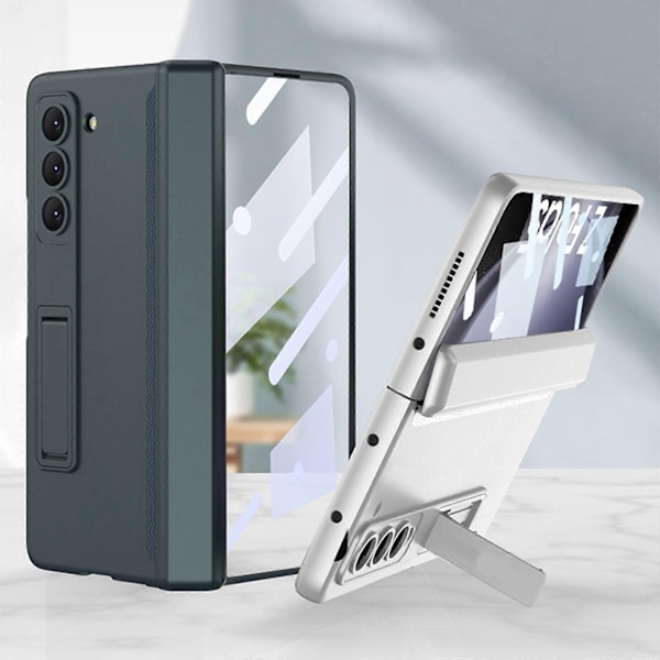 för Samsung Galaxy Z Fold 5 Skal med Gångjärnsskydd och Inbyggt Ställ, Stöttåligt Hårt PC-Skal för Samsung Galaxy Z Fold 5