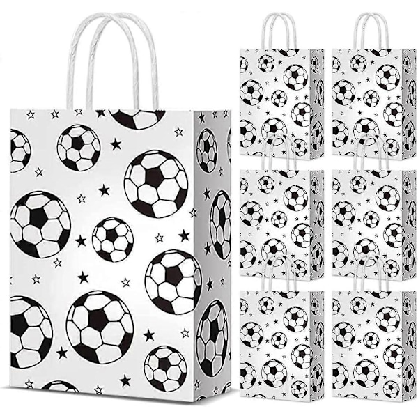 Fodbold Fødselsdagsgaveposer, Fodbold Slikposer, 30 Stykker Fodbold Fødselsdagsgaveposer med Håndtag, Fodbold Fest Favorposer til Tema Dekorationer