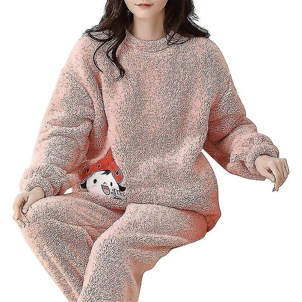 Nya 2023 flanell Pyjamas Dam Set Höst Vinter Varm Tjock Coral Velvet Långärmad nattkläder Hem Pyjamas Nattkläder style 10 L