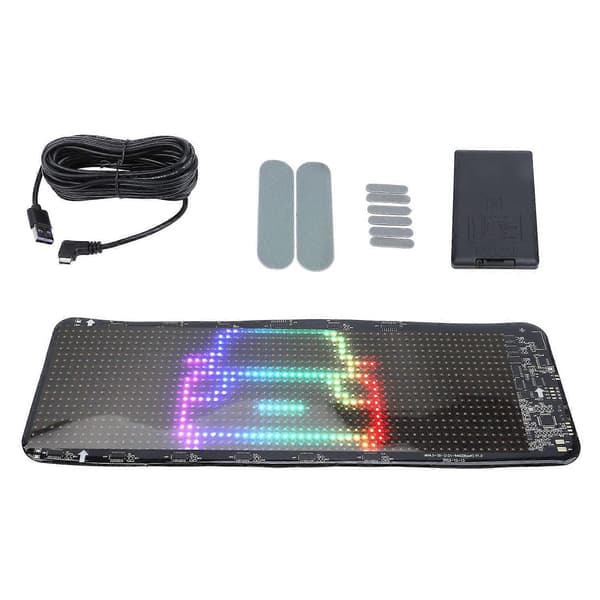 Bil USB 5V LED Skilt 11x32cm Bluetooth App Styring Lysstærk Programmerbar Brugerdefineret Tekst Animation Mønster