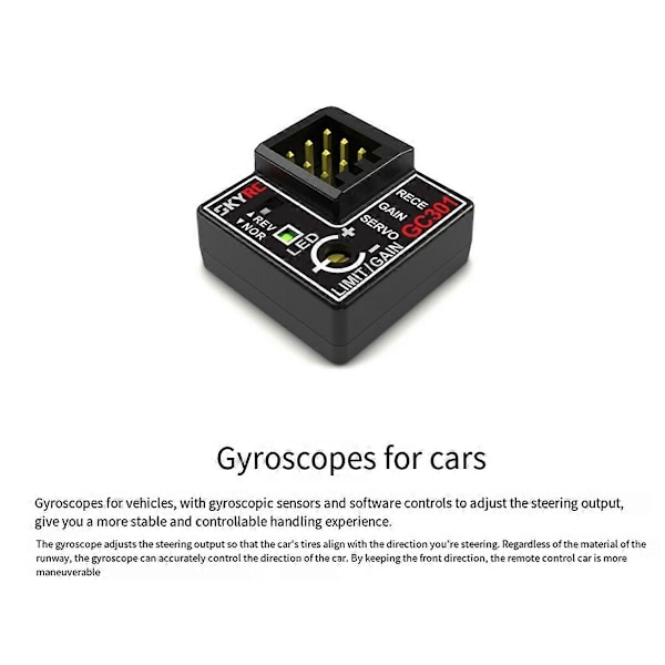 Gyro Sensor GC301 4-8.4V Mini Gyro Sensor Gyroskop for RC Bil Styringsutgang Korrigerende Integrat