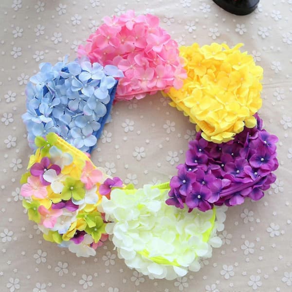 Dam Simmössa med Blommor Retro 3D Blommig Badmössa
