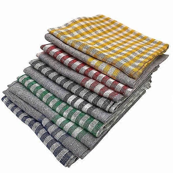 10x Køkkenrulle i Bomuld - Vintage stil multicolour