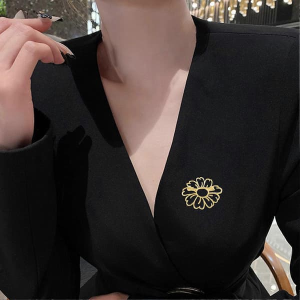 Dame Solblomst Broche - Perfekt til Sommeroutfit - til Fest Golden