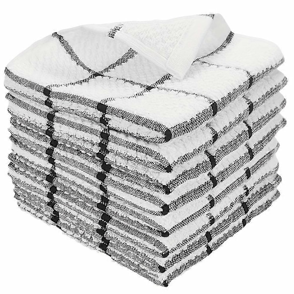 Nyt design 8-pak Stilfulde Rum-Tema Jacquard Køkkenhåndklæder - Absorberende, Bløde & Holdbare 12 Viskestykker