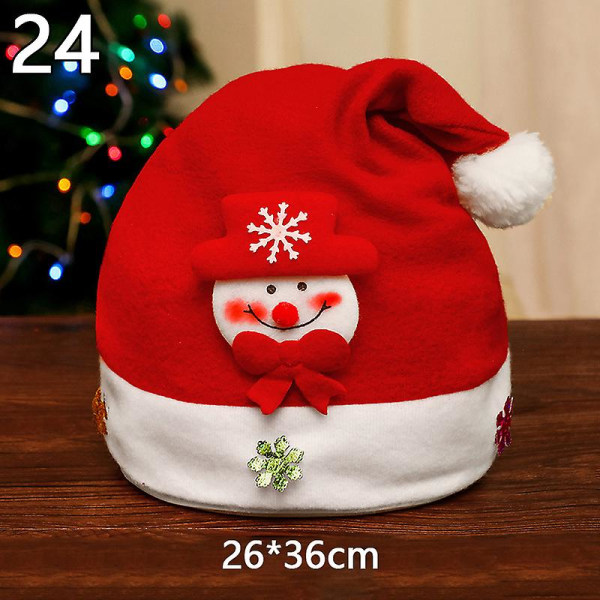 Nya julhattar Vuxna Barn Barn Kostym Jultomten Snögubbe Renfestival Hattprydnad till Navidad Nyårspresenter 24 26*36cm