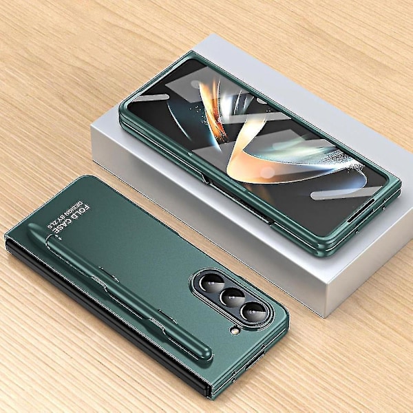 Skal för Samsung Z Fold 5 med S Pen & S Pen-hållare, Inbyggt skärmskydd Galaxy Z Fold 5 Skal