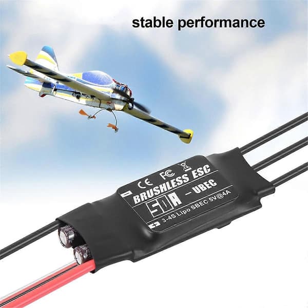 50A Børsteløs ESC 2-3S Lipo Support BEC Output med Programmeringskort til RC Bil Båd Fly DIY P