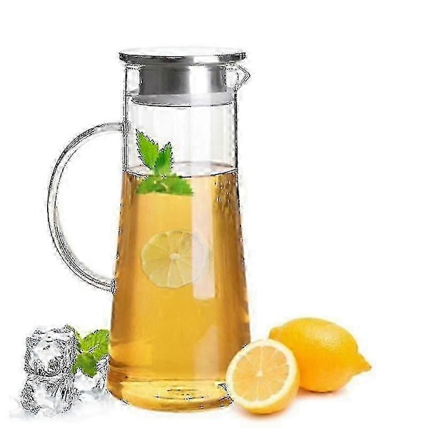 1,5 liters glaskande karaffel med låg, is-te kande, vandkande