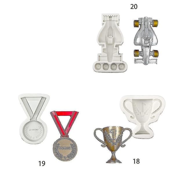 3D Bageform Kageform Bagetilbehør 3D Trofæ Medalje Racing Kage Gave Bage