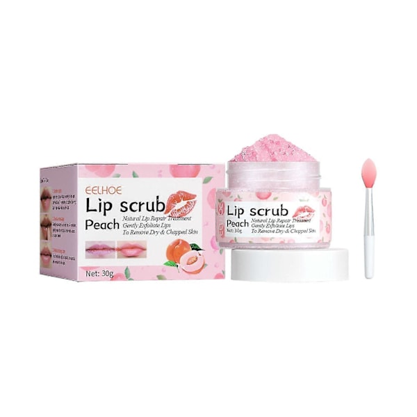 Fersken Lip Scrub Lysner Leppelinjer Hydrerer Eksfolierer Død Hud Gir Glød til Leppene Og Lip Scrub