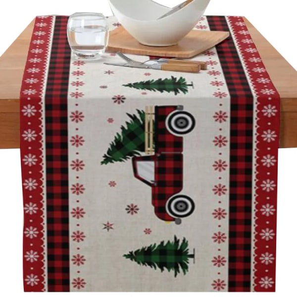 Ny julblomma Ansiktslös Gnome Älg Träd printed bordslöpare flagga matsal kök bordsduk bordsduk cover dekor style 3 rectangle 33X150CM