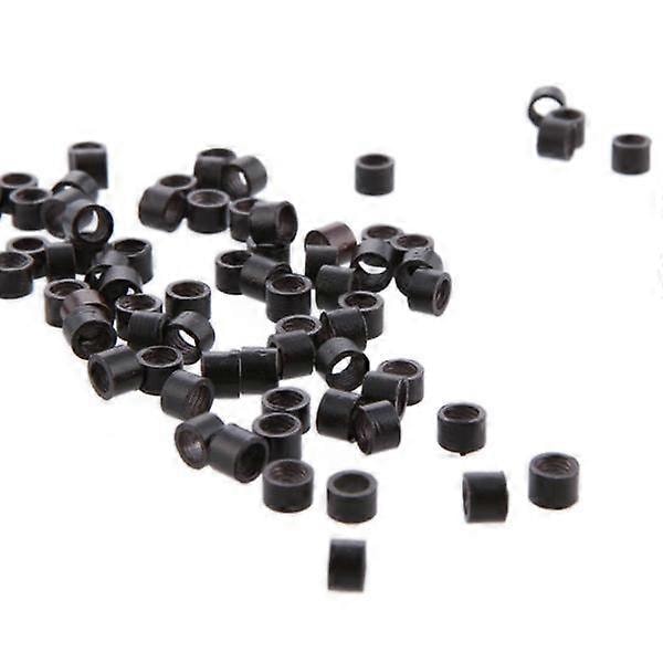 400 stk. Silikone Micro Ringe Krympeperler til Hår Extensions med Tip, Sort