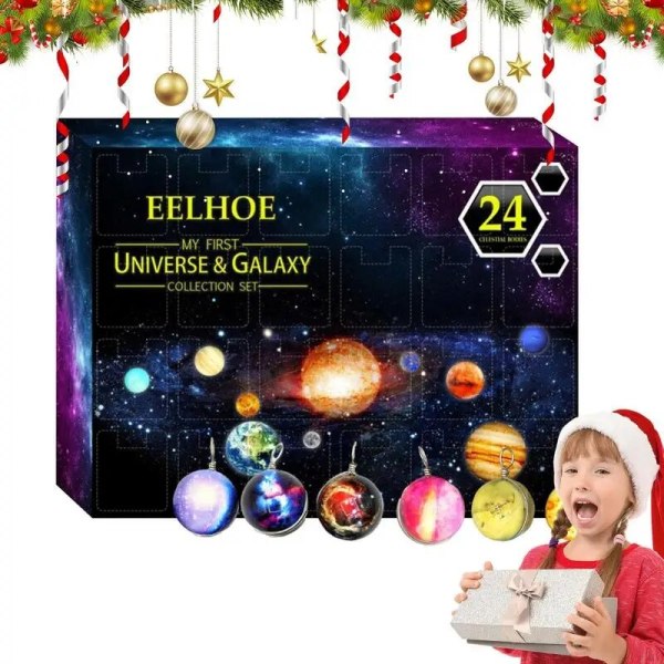 24 stk juleadventskalenderlegetøj 24 dages nedtælling til julegavesæt Sjov og overraskende kalender til nytår jul cosmic planet