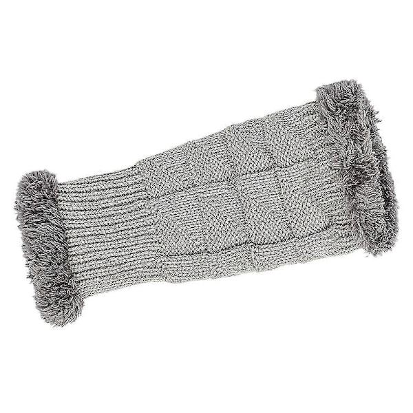 1 Par Fingerløse Arm Håndled Varme Vinter Plaid Fuzzy Strikkede Handsker Votter