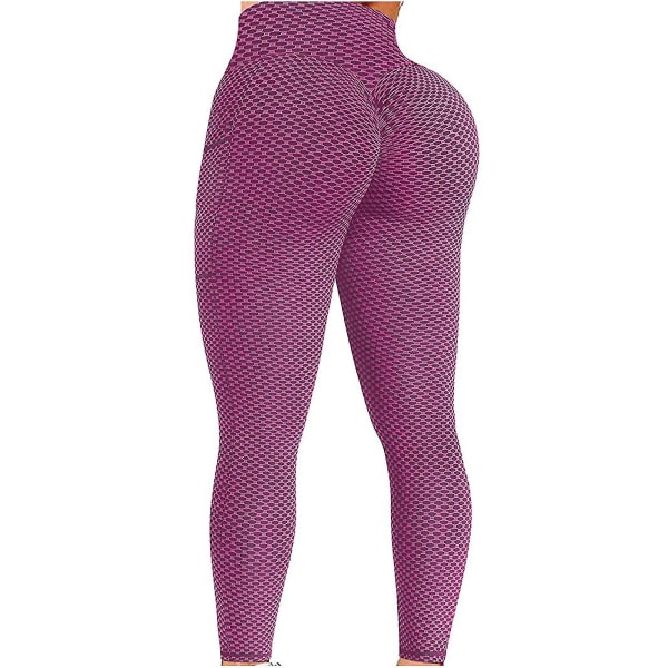 Tflycq Womens Stretch Yoga Leggings Fitness Løpe Gym Sport Full Lengde Active Pants Pink L