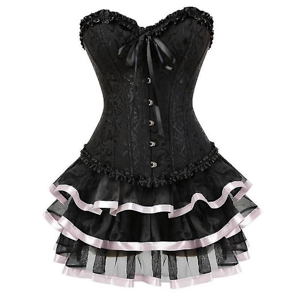 Tflycq Sexy Corsets Mekot naisille Plus Size -asu Overbust Burlesque korsetti ja minihame Set Tutu Corselet only Corset 4XL