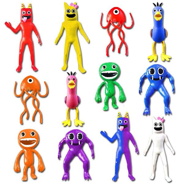 12 styk/sæt Bamban Have Monster Figur Legetøj PVC Model Mini Figur Sæt style 2