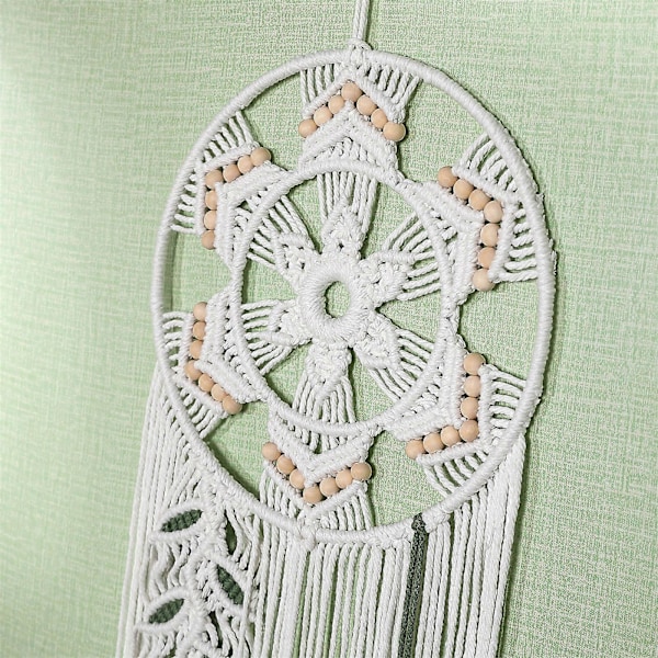 Håndvævet kvastvedhæng Elegant håndvævet boligindretning Tapestry vægophæng Baggrund Grøn