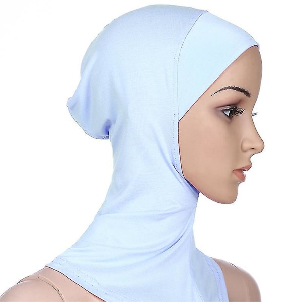 Kvinnor islamisk muslimsk Ninja Head Cover Bonnet Hat Under Scarf Håravfall Hijab Cap White
