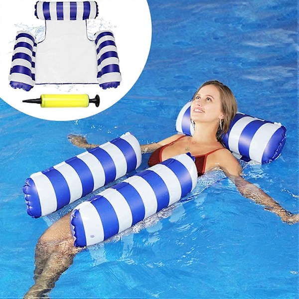 Flydende Hængekøje Pool Oppustelig Hængekøje Multifunktionel 4-i-1 Flydende Hængekøje Bøjer og Oppustelig Madras Bærbar Pool Lounger Flyder til Voksne, K