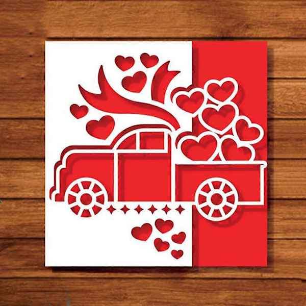 Valentinsdag Hjerte Bil Metal Skærestencils DIY Scrapbooking Album Papirkort Skabelon Form Prægning Håndværk Dekoration