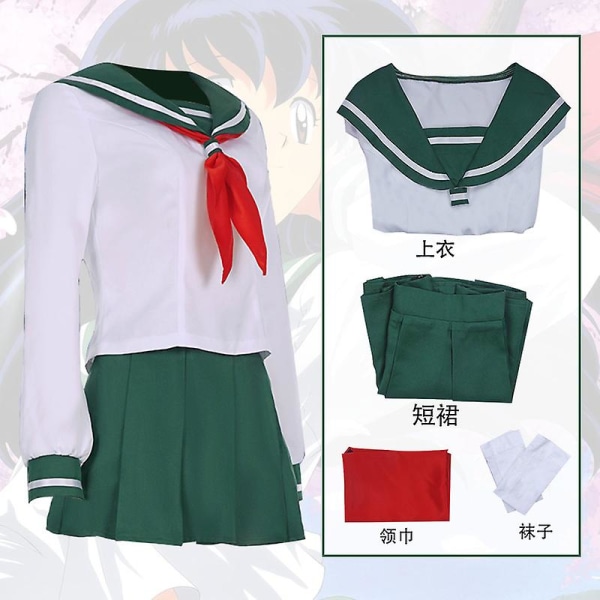 Kvindes Inuyasha Cosplay Kagome Higurashi Vinter Sailor Outfit Kostume M