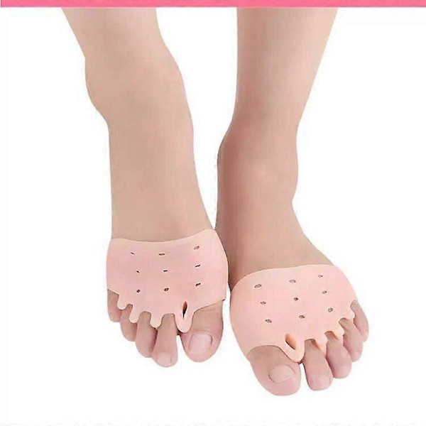 Två silikonfotöverdrag för fem tår, ett komplett set med hallux valgus-korrigerare, honeycomb-framfotskuddar, halkfria ventilerande tåseparerare