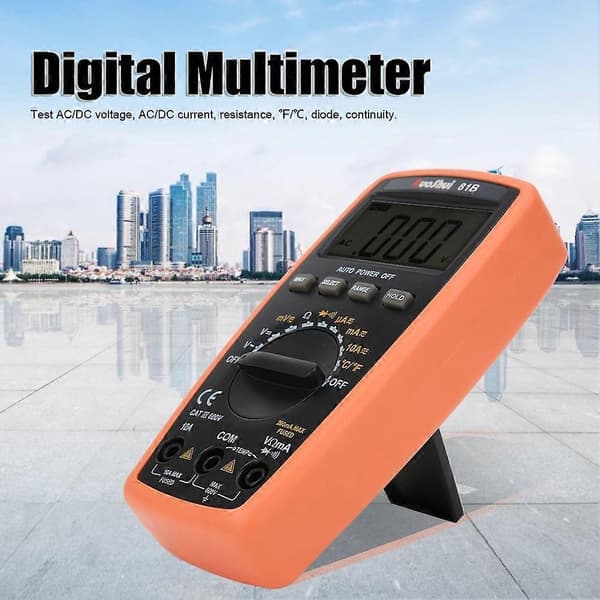 LCD Digital Multimeter AC DC Auto Område Spænding Strøm Temperatur Modstand Tester Meter