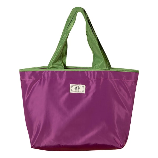 Bärbara återanvändbara matkassar Miljövänliga väskor med dragsko för dagligvaruinköp Purple Large