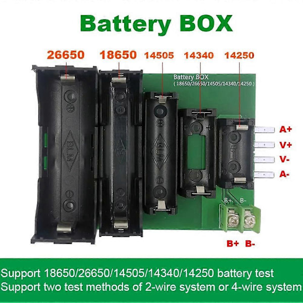 Batteritestare Fodral 4 & 2-Tråds Terminal 18650 26650 14505
