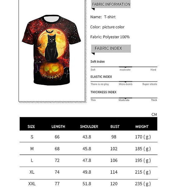 Black Cat Halloween Pumpkin Fun Unisex T-paita miehille, naisille CAT PATTERN XL
