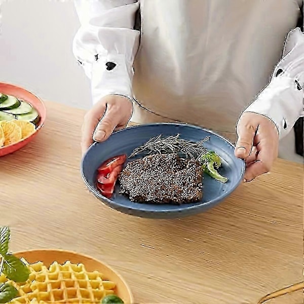 6 kpl 7,8 tuuman kevyitä lautasia, särkymätön syvä ruokalautaset, astianpesukone- ja mikroaaltouuninkestävä, pastalautaset, hedelmäjälkiruokalautaset, BPA-vapaa, kotikäyttöön