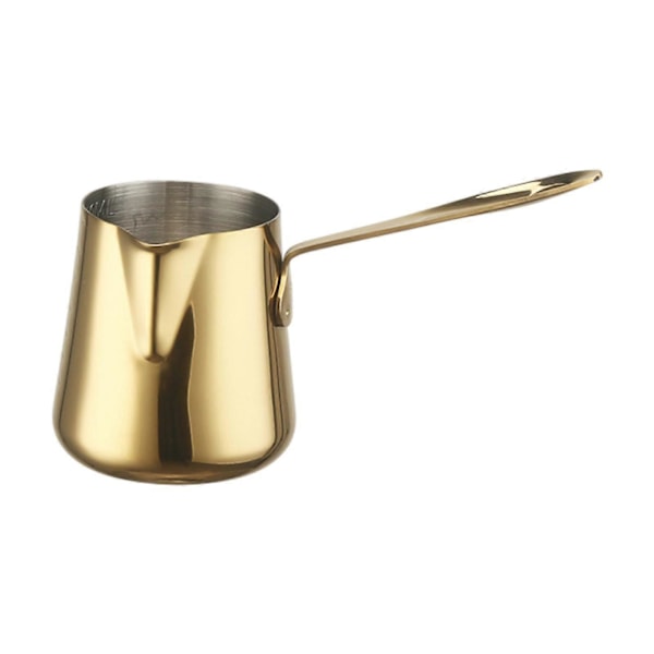 Melkeskummekanne Kaffe Melkekopp, Espressokopp Melkekanne, med Langt Håndtak Pull er Kopp 304 Rustfritt Stål for Bar Cafe