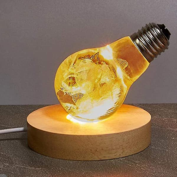 Solid Træ Lampefod Stativ, Roterende Display Stativ, Genopladeligt Tilbehør, LED Lys
