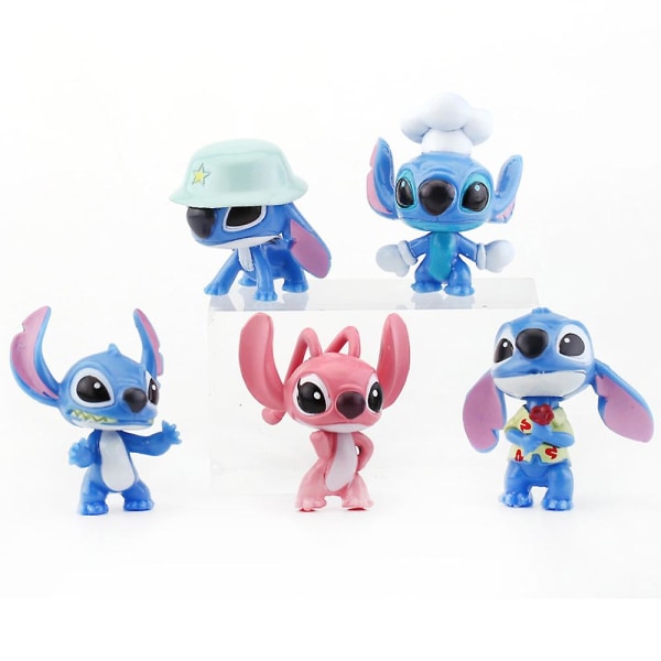 10 stk/Sæt Lilo & Stitch Mini Figurkage Dekoration Børnelegetøj