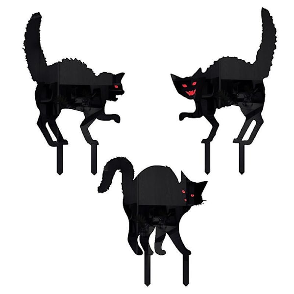 Black Cat Halloween Pihakyltit Siluetti Musta Ulkokoristeet Tervetuloa Eläinkoristeet Pation nurmikon puutarhaan Style three