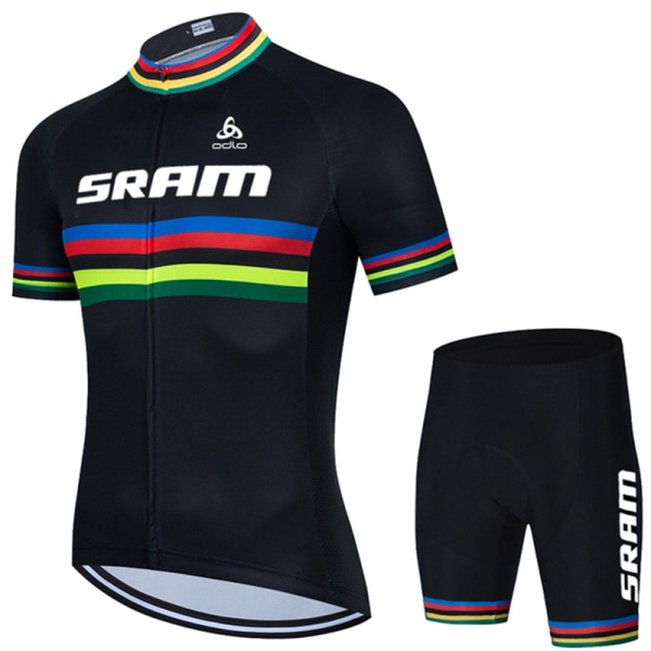 SRAM Cykelkläder Herr Sommar Herr Set 2023 Mtb Outfit Set Sportswear Shorts Uniform Jersey Byxor Man Kläder Skjorta Haklapp White S