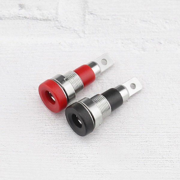 Bananstikforbindelse - 10 stk. 4 mm hun Audio Højttaler Testforbindelse (5 sorte, 5 røde)